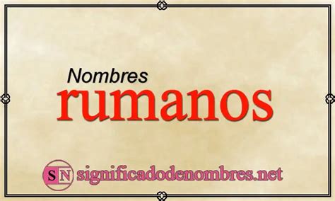 nombres rumanos|NOMBRES RUMANOS 